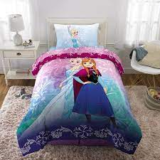 Disneys Frozen Elsa Anna Bed In A Bag Kids Bedding Set Nordic Frost W Reversible Comforter Kids Bedding Sets Kids Bedding Frozen Bed Set