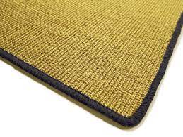 Decoalfombra - Sisal Rug, Agavos Model, Gold Colour, Dark Grey Thread Edge,  Size 133X190 cm. (4ft 4.36