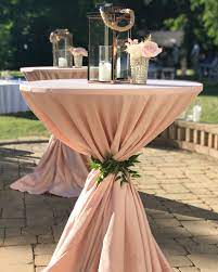 Check out the bright ideas for cocktail party decorations, given in the following lines. Blush Pink Cocktail Table For Outdoor Wedding Cocktail Party Decor Pink Wedding Decorations Wedding Cocktail Tables