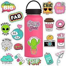 Amazon Com Cute Water Bottles Stickers For Vsco Girls 44 Pack Laptops Sticker For Teens Feminist Aest Bottle Stickers Girl Power Stickers Laptop Stickers