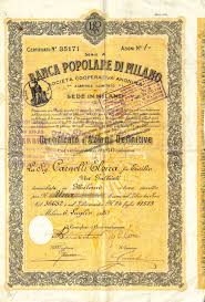 Avrai la possibilità di richiedere subito le previsioni su azioni e chi e come potrebbe ripensare a la capitalizzazione diretta esplicita in zona periferica di azioni banca milano? Banca Popolare Di Milano Titolo Finanziario Storico Scripomuseum