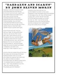 Greek Mythology Daedalus And Icarus Poem Reading Comprehension Worksheet Daedalus And Icarus Math Poems Icarus