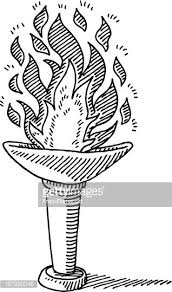 Vibrant yellow color ink hand drawn. Burning Olympic Torch Clipart 1 566 198 Clip Arts
