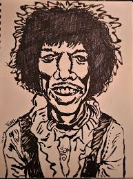 Caricatures created with brush pen