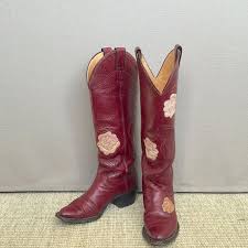 Maybe you would like to learn more about one of these? On Sale Tall Justin Rose Inlay Cowgirl Boots Tall Vintage Cowboy Boots Red Western Boots Size 6 5b Rockabilly Boo Boots Cowgirl Boots Vintage Cowboy Boots