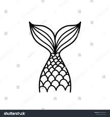 Black And White Mermaid Hand Drawn Silhouette Of Mermaid S Tail Vector Illustration Isolated On White Background Graphic Tattoo Mermaid Tail Vec Colorear Princesas Vinilos Princesas