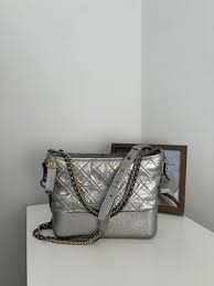 Chanel Gabrielle Old Medium in Metallic Silver Calfskin