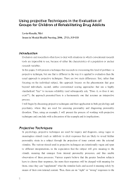 Pdf Using Projective Techniques In The Evaluation Of Groups For Children Of Rehabilitating Drug Addicts