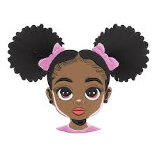 DIGITAL: Peek A Boo Girl Wearing Head Wrap and Curly Hairstyle