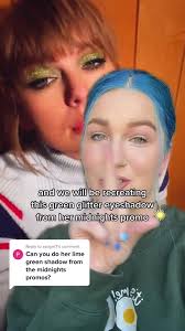 Replying to @ssdgm7 Eras Tour Makeup inspired by the Midnights Era 🕰️ The  lime glitter eyeshadow look 💚 Products used: @anastasiabeverlyhills eye  primer @mikaylanogueira x @glamlite paht two palette ...