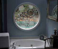 Colored glass used to form decorative or pictorial designs, notably for church windows, both by painting and esp. Stained Glass For Bathroom Window Kuhl Doors Llc