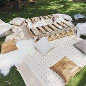 Boho Picnic Hire Perfect For Bridal Showers Baby Showers Parties Package Includes Pallet Table Rugs X4 Cush Boho Picnic Picnic Baby Showers Boho Baby Shower