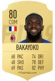 His height is 189 cm and weight is 85 kg (body type small). Tiemoue Bakayoko Fifa 19 Spieler Statistik Card Preis