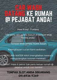 Tidak semua orang duduk di rumah teres. Perkhidmatan Cuci Kereta Di Rumah