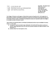 123 main street, san francisco, ca 94122. Cpc Letter Of Good Standing In Lieu Of Cpc College Of Physicians Surgeons Of Nova Scotia