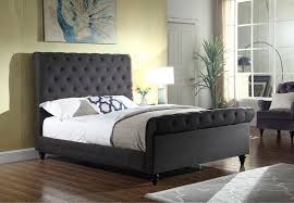 Queen beds starting at $ 2920 regular / $ 2190 member + more sizes & headboard heights. Affordable Charcoal Fabric Sleigh Bed With Nailhead Details Payless Furniture