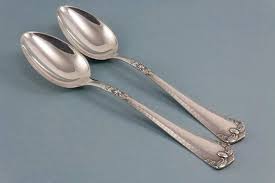 2 Nice Tablespoons Table Spoon Art Nouveau Vintagesilverware Tablespoons Vintageflatware Antique Spoon Spoon Art Art Nouveau Silverware Antique Silverware