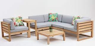 Ceduna 7 Piece Outdoor Timber Modular Lounge Setting In Home Garden Yard Garden Outdoor L Outdoor Furniture Outdoor Furniture Stores Patio Furniture Sets