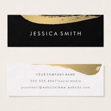 Black And White Business Card Faux Metallic Gold Brushed Black White Mini Business Card Black And White Gifts Unique Spec Stylist Business Cards Business Card Black Mini Business Card