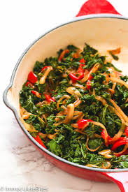 Sauteed Kale Quick Easy Healthy And Simply Delicious Kale Recipe Flavored With Garlic Onion Thyme And Creo Kale Recipes Sauteed Kale Kale Recipes Sauteed
