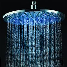 12 Inch Brass Shower Head With Color Changing Led Light Led Shower Head Brass Shower Head Led Color Changing Lights