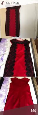 Dress Barn Red And Black Dress Simple And Unique Red And Black Lace Dress Worn Once Like New Dressbarn Simple Black Dress Dress Barn Dresses Black Lace Dress