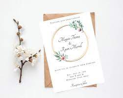 Wedding Invitation Template Floral Wedding Invitation Floral Etsy Floral Wedding Invitations Wedding Invitation Templates Wedding Invitations