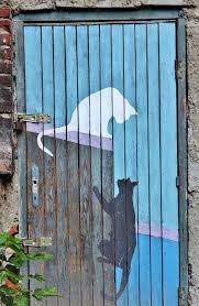 Chats Peintures Sur Portes Portes Peintes Portes Porte Fenetre