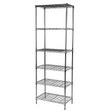 Hdx Chrome 6 Tier Metal Wire Shelving Unit 24 In W X 60 In H X 14 In D E3560150ah6rthd The Home Depot Wire Shelving Units Wire Shelving Shelving