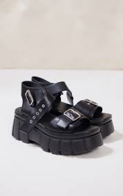 Silver sales buckle sandals