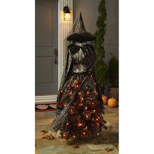 Amazon Com Members Mark 5 Foot Pre Lit Halloween Witch Dress Form Tree Patio Lawn Garden Witch Dress Witch Decor Halloween Trees