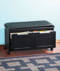A filing cabinet (or sometimes file cabinet in american english) is a piece of office furniture usually used to store paper documents in file folders. Walnut Black Cushion File Cabinet Bench Office Entryway Seat Filing Organize Den Ebay Desk Organization Diy Storage Bench Filing Cabinet