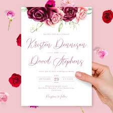 Save big with our diy wedding combos! Romantic Burgundy Floral Wedding Invitation Template Online Maker