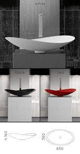 Bathroom luxury glass basin matching round glass waterfall tap + pop up waste. Latest Counter Top Sink Styling Designer Wave Basin