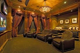 Do you just want to decorate a media room that draws a little inspiration from a movie theater, or do you want to go all out? Media Room Home Theater Furniture Home Theater Curtains Theater Room Design
