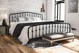 Maybe you would like to learn more about one of these? Amazon Com Novogratz Bushwick Metal Bed With Headboard And Footboard Modern Design King Size Black Furniture Decor