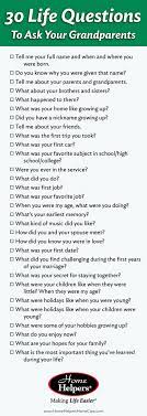 30 Questions About Life To Ask Your Grandparents Blog Home Helpers Life Questions Family History Family Tree
