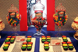 Disney Cars Dessert And Candy Bar Table Cars Theme Birthday Party Disney Cars Birthday Theme Car Birthday Theme