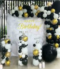 Luxury Diy 3m Black White Gold Confetti Balloon Garland Kit Party Decorations Sempert In 2020 Black Party Decorations White Party Decorations Black And Gold Balloons