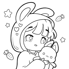 Anime Printable Color Sheets Baby Bunnys