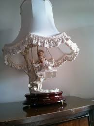 B Merli Capodimonte Style Florence Porcelain Figurine Amp Lamp Boy Amp Girl On Swing Ebay Lamp Figurines Porcelain