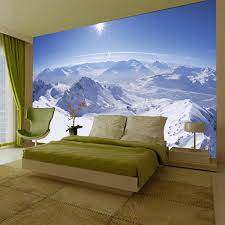I can custom made designs and sizes, if you need custom made, you can contact me. Snow Mountain Scene Giant Wall Mural Free Paste