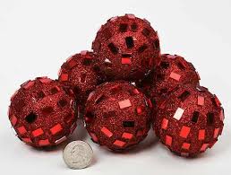 Decorative Vase Filler Ideas Red Glittery Mirrored Decorative Balls Package Of 6 Vases Decor Red Mirror Red