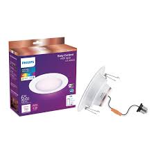 Philips Color And Tunable White 5 6 In Led 65w Equivalent Dimmable Smart Wi Fi Wiz Connected Recessed Downlight Kit 555623 The Home Depot Philips Home Lighting Automation Voice Control Device