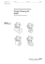 The device is equipped with security mechanisms to protect it against any inadvertent changes to the device settings. Promag 10 Endress Hauser Portal Manualzz