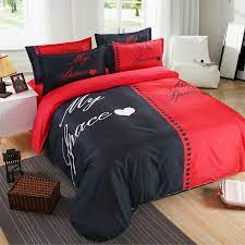 Upload, livestream, and create your own videos, all in hd. Polyester Cotton Home Textile Red Black Bedding Set Couples Duvet Cover Pillowcase White And Black Lover Bedding Bedding Sets Aliexpress