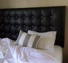 King size antique brown leather headboard for bed with distressed nail heads $1,082.00. King Size Black Faux Leather Tufted Upholstered Headboard Crystal Buttons Wall Mounted Cust Black Tufted Headboard Queen Upholstered Headboard Tufted Headboard
