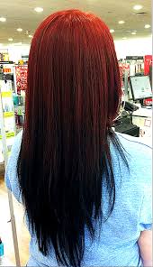 Getting red hair when you have dark hair is really difficult, and when i'd decide to get black or purple streaks in my hair, i'd occasionally have to do that. Reverse Ombre Red To Black Fade Hair Reverse Ombre Hair Ombre Hair Blonde Black Hair Ombre