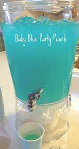 The ice cream melts somewhat and turns the punch a beautiful baby blue color leaving frothy blue and white clouds floating on top. Easy Blue Punch Recipes For A Baby Shower For A Birthday Party Or Just For Kids You Can Make These Wit Baby Shower Punch Baby Shower Drinks Simple Baby Shower