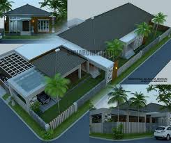 Pada era masa kini, rumah yang menjadi tren adalah rumah dengan model rumah minimalis 1 lantai. Model Rumah Pojok 1 Lantai Desain Tropis Minimalis